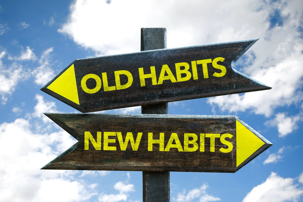 old habits vs new habits signage