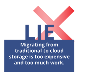 Lie: Migrating from traditional to cloud storage is too expensive and too much work.